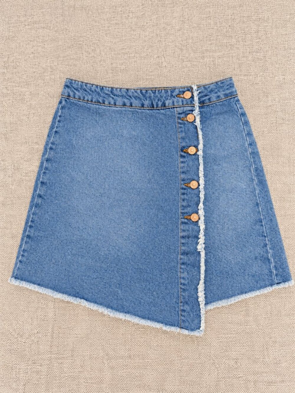 Zara Z1975 Denim Button Front Mini Skirt Size M